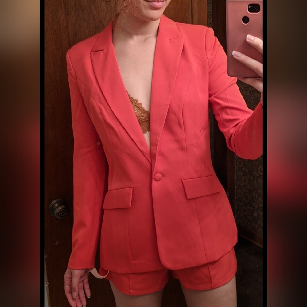 Oh Polly Unfinished Business High Waist Short Suit Set